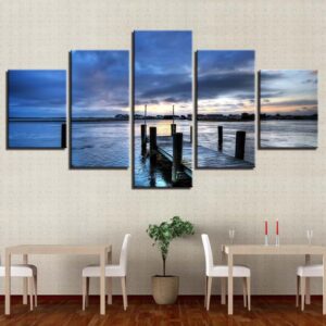 Seaview 2 - Space 5 Panel Canvas Art Wall Decor