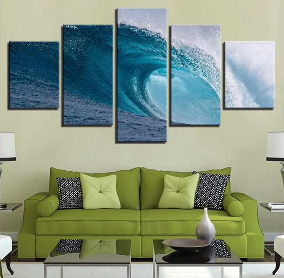 Seaview 7 - Space 5 Panel Canvas Art Wall Decor Seaview 7 - Space 5 Panel Canvas Art Wall Decor
