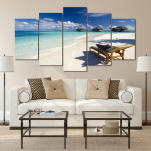 Seaview Beach - Nature 5 Panel Canvas Art Wall Decor