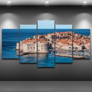 Seaview Building - Nature 5 Panel Canvas Art Wall Decor