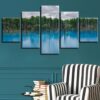 Seaview Mountain 3 - Nature 5 Panel Canvas Art Wall Decor