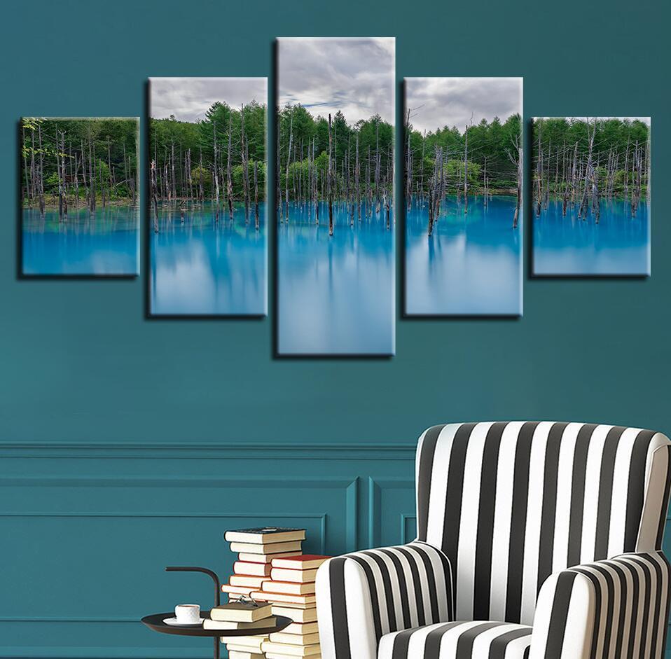Seaview Mountain 3 - Nature 5 Panel Canvas Art Wall Decor Seaview Mountain 3 - Nature 5 Panel Canvas Art Wall Decor