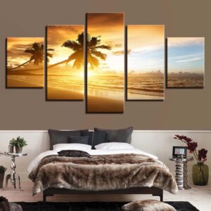 Seaview Sky 1 - Nature 5 Panel Canvas Art Wall Decor