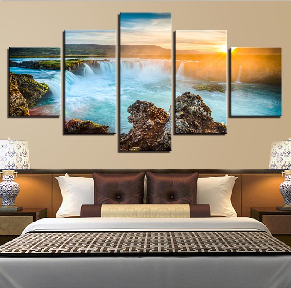 Seaview Sunshine - Nature 5 Panel Canvas Art Wall Decor Seaview Sunshine - Nature 5 Panel Canvas Art Wall Decor