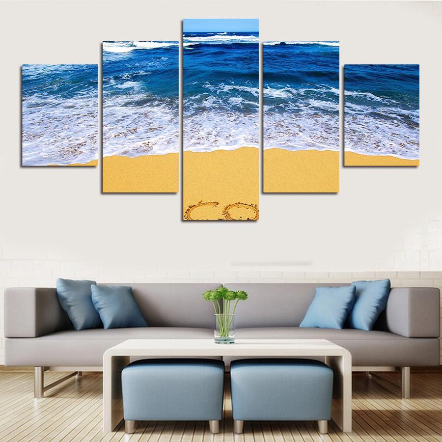 Seawaves - Space 5 Panel Canvas Art Wall Decor Seawaves - Space 5 Panel Canvas Art Wall Decor