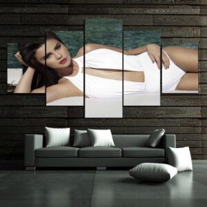 Selena Gomez - Famous Person 5 Panel Canvas Art Wall Decor