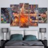 Seoul Korea At Night - Nature 5 Panel Canvas Art Wall Decor