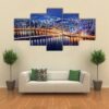 Seoul Tower And Downtown Skyline At Night - Nature 5 Panel Canvas Art Wall Decor