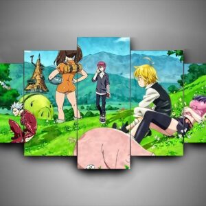 Seven Deadly Sins - Anime 5 Panel Canvas Art Wall Decor