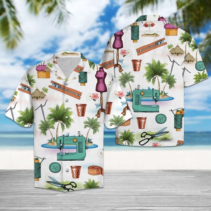 Sewing Lover Hawaiian Shirt Summer Button Up Sewing Lover Hawaiian Shirt Summer Button Up