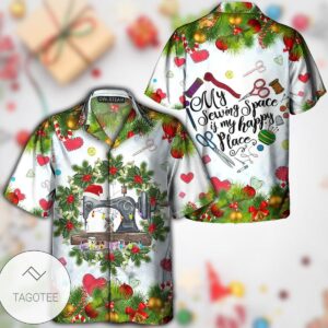 Sewing Machine Merry Christmas Hawaiian Shirt- Tagotee