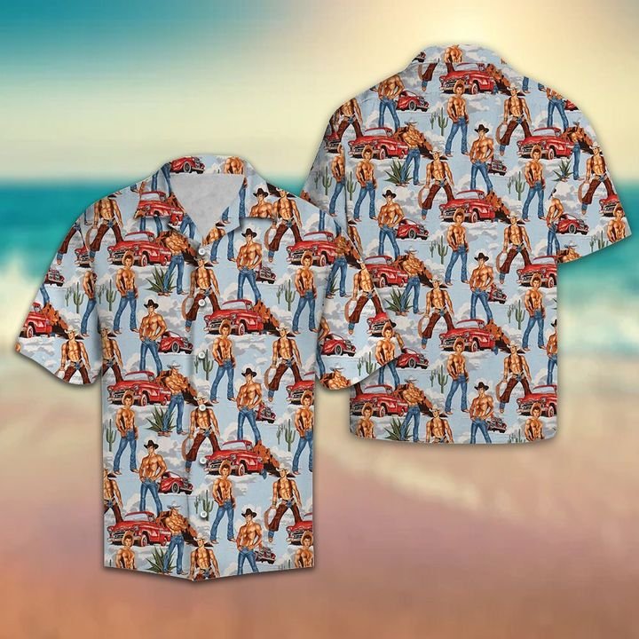 Sexy Cowboy Hawaiian Shirt Summer Button Up Sexy Cowboy Hawaiian Shirt Summer Button Up