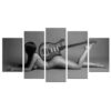 Sexy Woman Beauty With Electric Guitar - Abstract 5 Panel Canvas Art Wall Decor