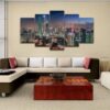 Shangai City View - Nature 5 Panel Canvas Art Wall Decor