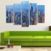Shanghai Architecture - Nature 5 Panel Canvas Art Wall Decor