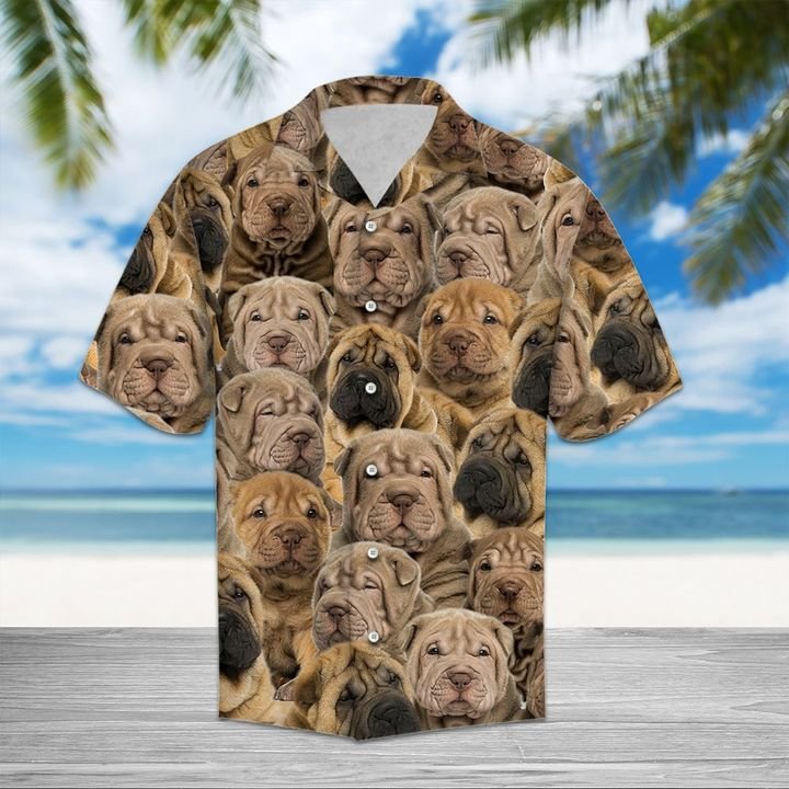 Shar Pei Hawaiian Shirt Summer Button Up Shar Pei Hawaiian Shirt Summer Button Up