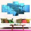 Shark Family - Animal 5 Panel Canvas Art Wall Decor