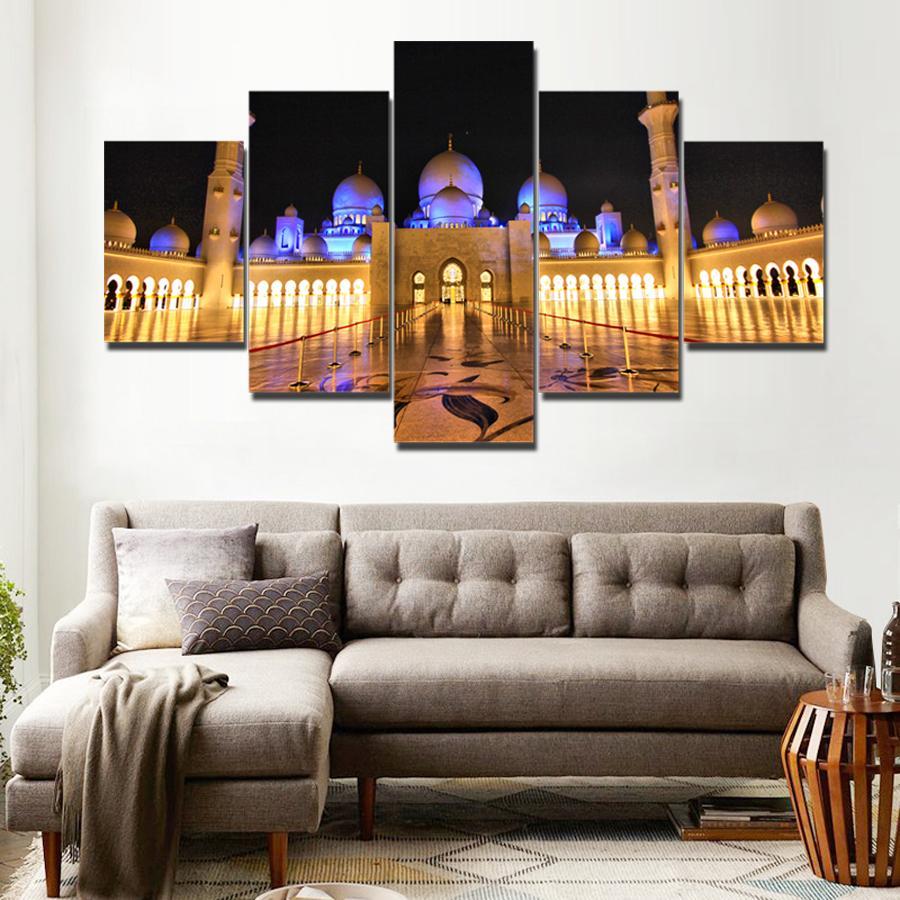 Sheikh Zayed Mosque 01 - Nature 5 Panel Canvas Art Wall Decor Sheikh Zayed Mosque 01 - Nature 5 Panel Canvas Art Wall Decor