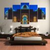 Sheikh Zayed Mosque - Nature 5 Panel Canvas Art Wall Decor