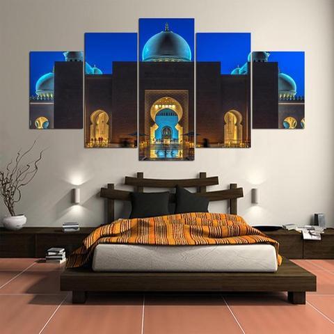 Sheikh Zayed Mosque - Nature 5 Panel Canvas Art Wall Decor Sheikh Zayed Mosque - Nature 5 Panel Canvas Art Wall Decor