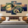 Shenlong God Dragon Ball - Anime 5 Panel Canvas Art Wall Decor