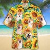 Shiba Inu Dog Sunflower Hawaiian Shirt