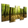 Shine Between The Wood - Nature 5 Panel Canvas Art Wall Decor