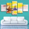 Ship Beautiful - Abstract 5 Panel Canvas Art Wall Decor