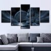 Ship Moon 5 - Space 5 Panel Canvas Art Wall Decor