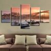 Ship River 5 - Nature 5 Panel Canvas Art Wall Decor
