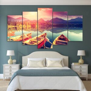 Ships lake - Space 5 Panel Canvas Art Wall Decor