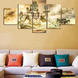 Shiva 17 - Religion 5 Panel Canvas Art Wall Decor