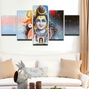 Shiva Day And Night - Religion 5 Panel Canvas Art Wall Decor
