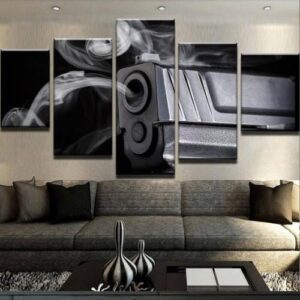 Shots Fired - Army 5 Panel Canvas Art Wall Decor