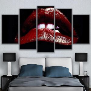 Show Lips - Abstract 5 Panel Canvas Art Wall Decor