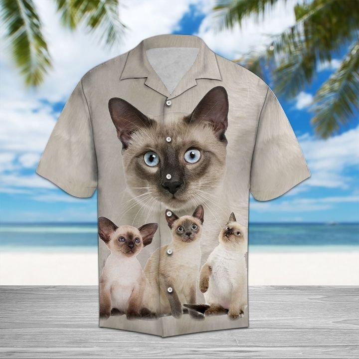 Siamese Great Hawaiian Shirt Summer Button Up Siamese Great Hawaiian Shirt Summer Button Up