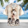 Siberian Husky Great Hawaiian Shirt Summer Button Up