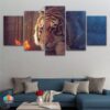 Siberian Tiger Leopard Wild - Animal 5 Panel Canvas Art Wall Decor