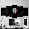 Siege Minimalist - Gaming 5 Panel Canvas Art Wall Decor