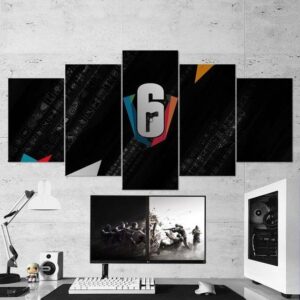 Siege Minimalist - Gaming 5 Panel Canvas Art Wall Decor