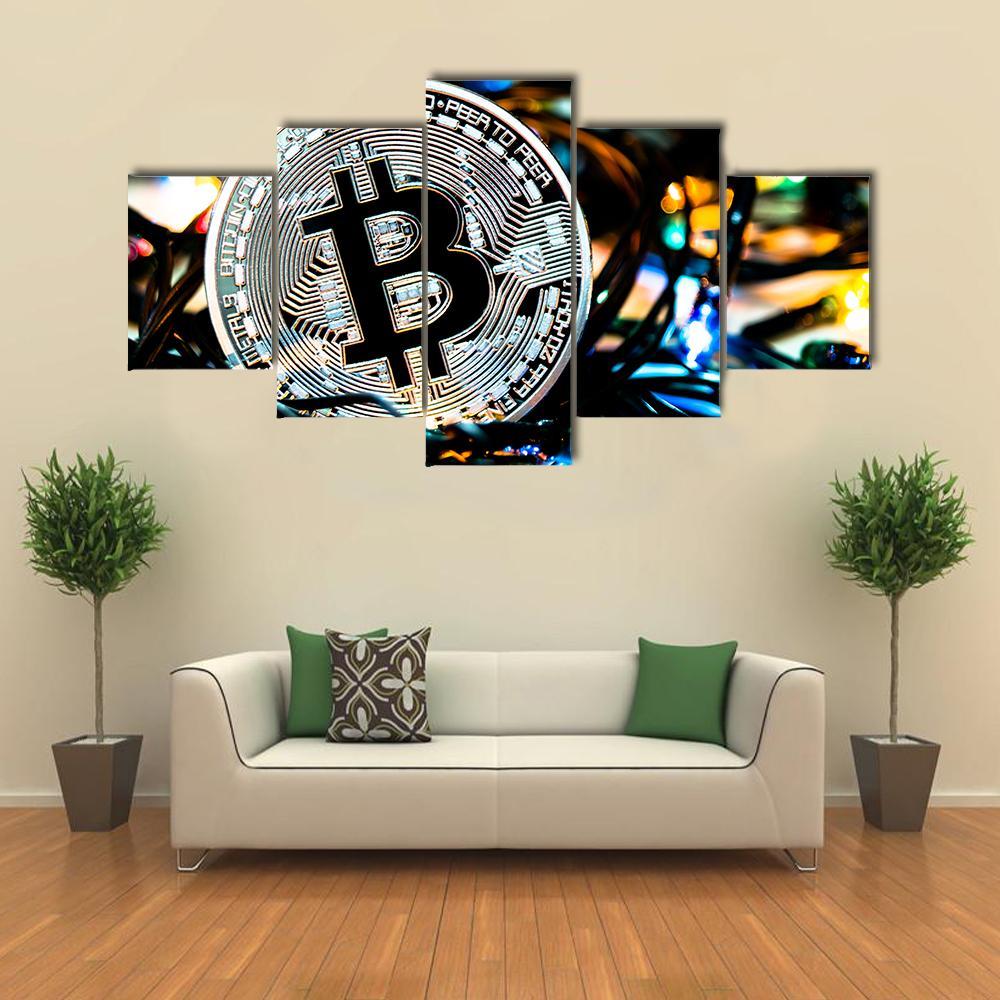 Silver Bitcoin - Career 5 Panel Canvas Art Wall Decor Silver Bitcoin - Career 5 Panel Canvas Art Wall Decor
