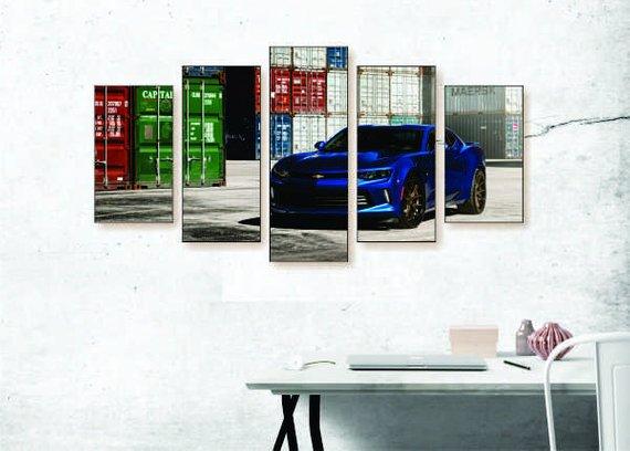 Sixth Gen Camaro - Automative 5 Panel Canvas Art Wall Decor Sixth Gen Camaro - Automative 5 Panel Canvas Art Wall Decor