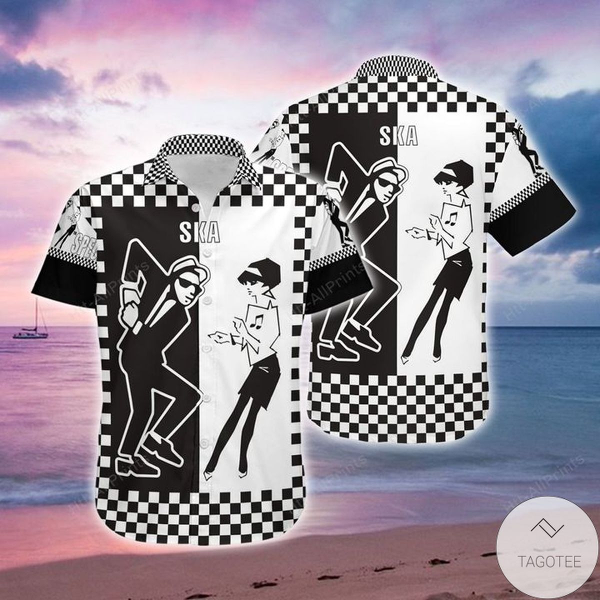 Ska Black And White Hawaiian Shirt Ska Black And White Hawaiian Shirt
