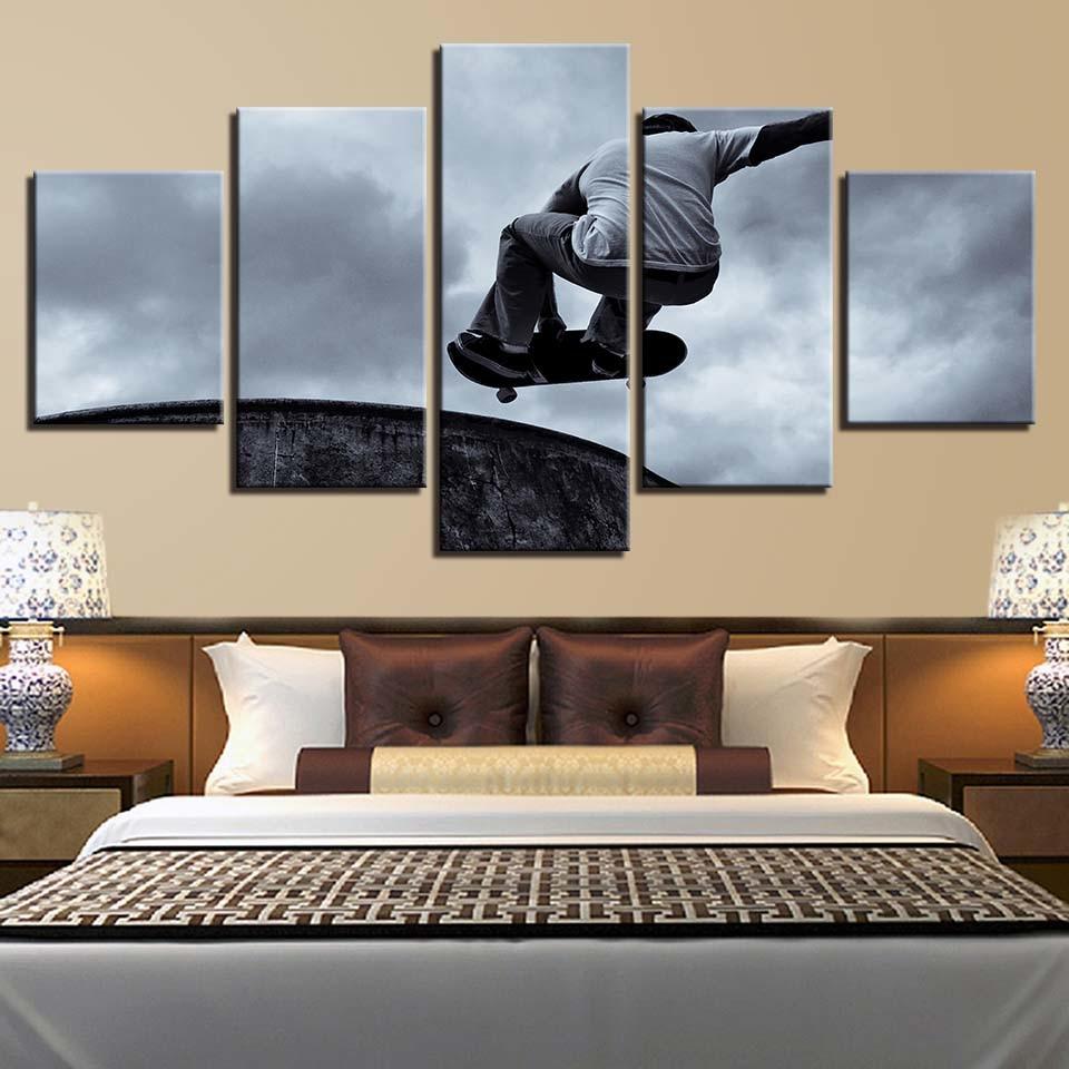 Skateboard Boy 6 - Sport 5 Panel Canvas Art Wall Decor Skateboard Boy 6 - Sport 5 Panel Canvas Art Wall Decor