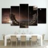 Skateboarding Halfpipe City - Sport 5 Panel Canvas Art Wall Decor