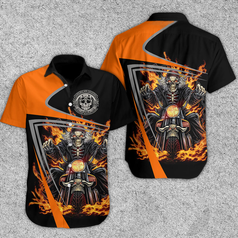 Skeleton Rider Hawaiian Shirt Summer Button Up Skeleton Rider Hawaiian Shirt Summer Button Up