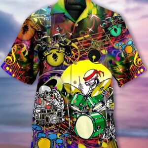 Skeleton Vintage Drum Hawaiian Shirt