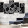 Skeleton line pattern - Abstract 5 Panel Canvas Art Wall Decor