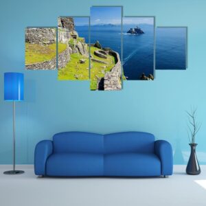 Skellig Michael Ruined Remains Of A Christian Monastery - Nature 5 Panel Canvas Art Wall Decor