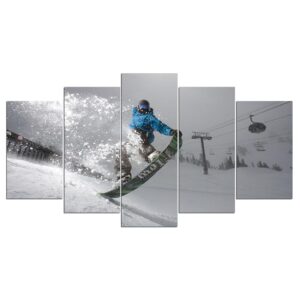 Ski - Sport 5 Panel Canvas Art Wall Decor